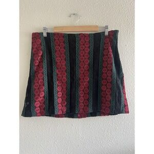 Xhilaration Laced Floral Mini Skirt Size XXL Junior Whimsigoth Boho Holiday